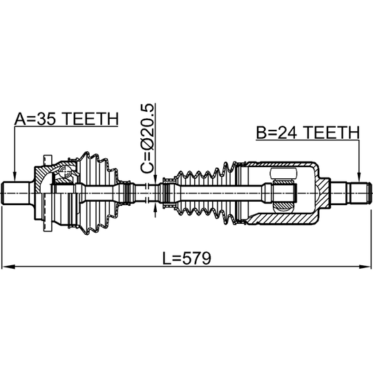 1614-211RH - Drive Shaft 