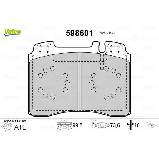 598601 - Brake Pad Set, disc brake 
