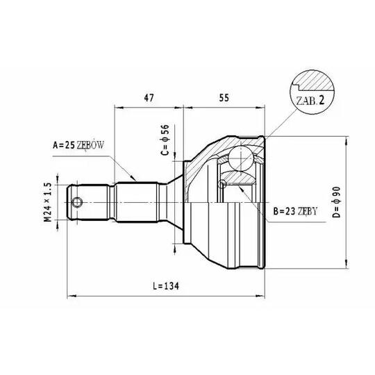 C.342 - Joint Kit, drive shaft 