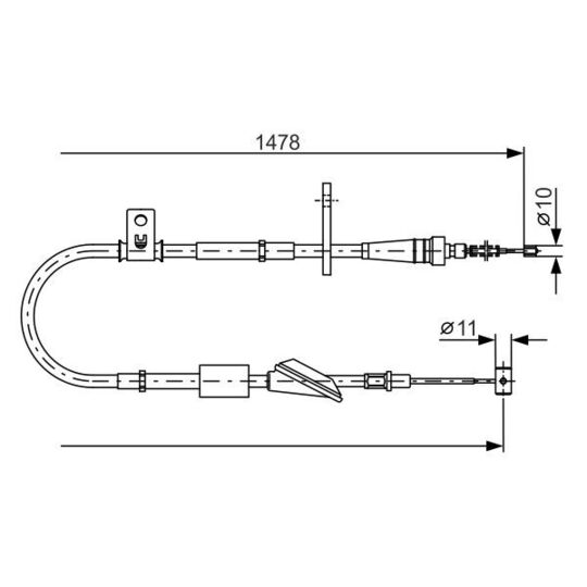 1 987 482 096 - Cable, parking brake 