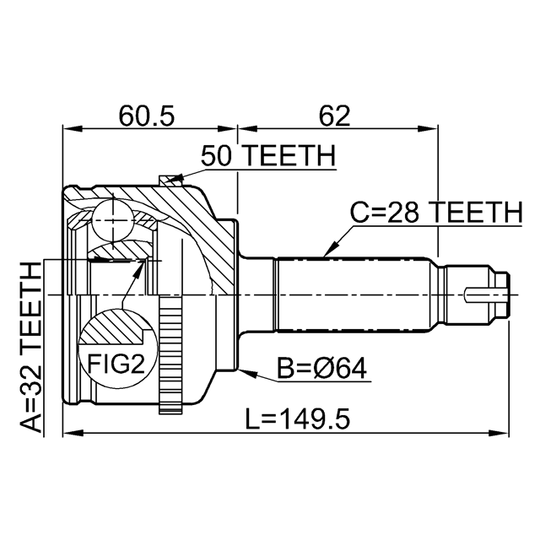 0310-CGA50 - Joint, drive shaft 