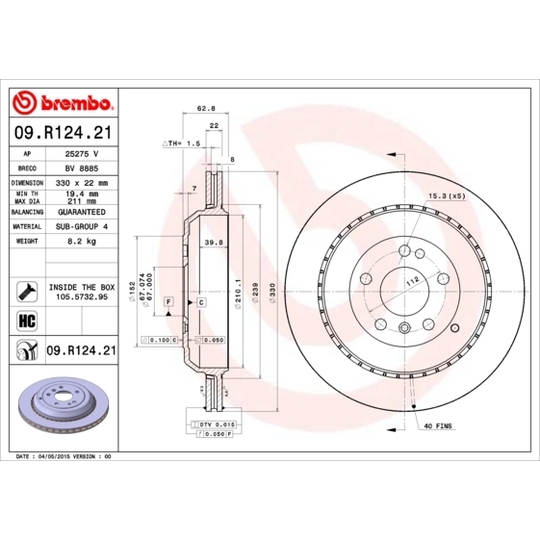 09.R124.21 - Bromsskiva 