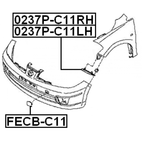 0237P-C11LH - Mounting Bracket, bumper 