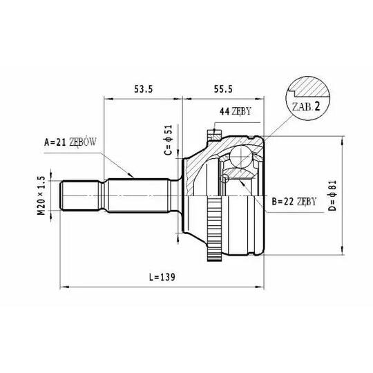 C.362 - Ledsats, drivaxel 