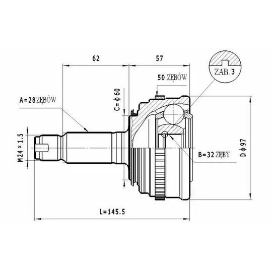 C.424 - Joint Kit, drive shaft 