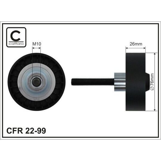 22-99 - Deflection/Guide Pulley, v-ribbed belt 