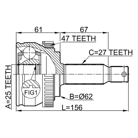 1210-NFA47 - Joint, drive shaft 