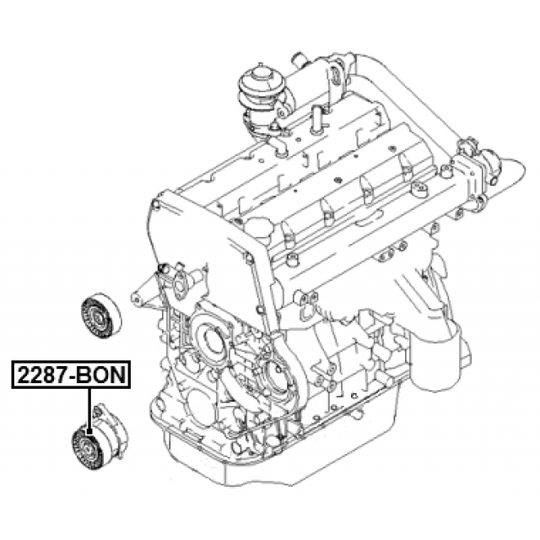 2287-BON - Tensioner Pulley, v-ribbed belt 