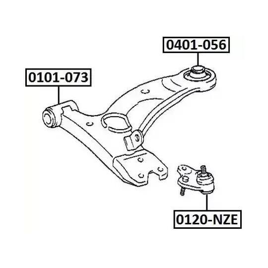 0401-056 - Control Arm-/Trailing Arm Bush 