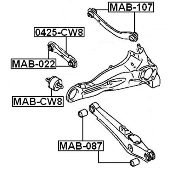 MAB-CW8 - Control Arm-/Trailing Arm Bush 