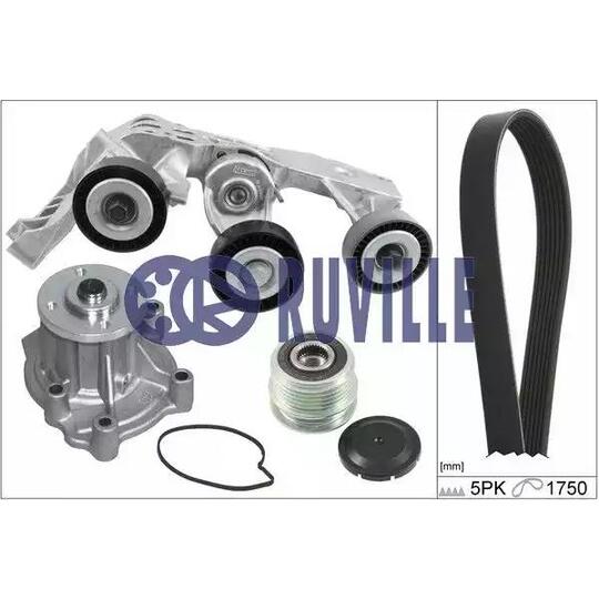 55165801 - Water Pump + V-Ribbed Belt Set 