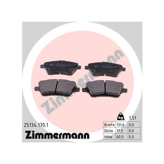 25134.170.1 - Brake Pad Set, disc brake 