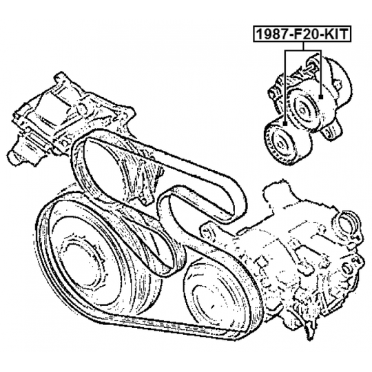 1987-F20-KIT - Tensioner Pulley, v-ribbed belt 