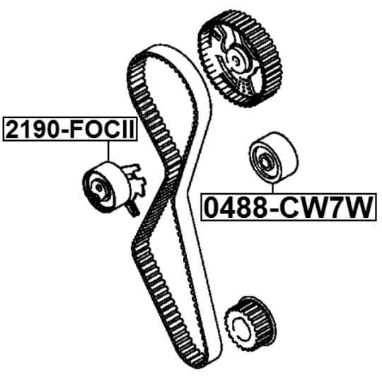 0488-CW7W - Deflection/Guide Pulley, timing belt 