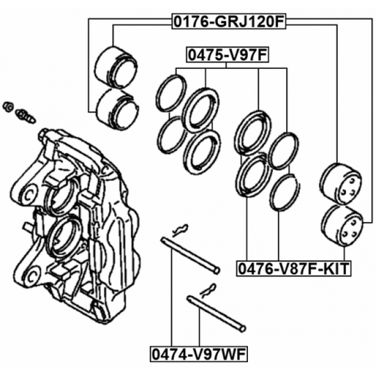 0475-V97F - Reparationssats, bromsok 