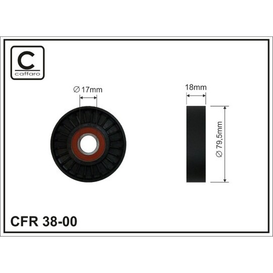 38-00 - Tensioner Pulley, v-ribbed belt 