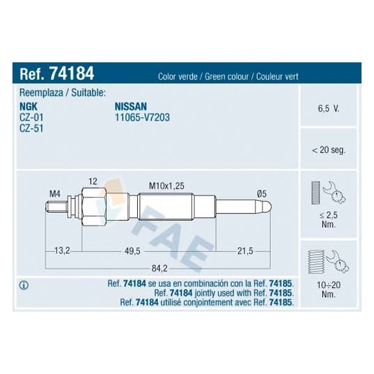 74184 - Glow Plug 