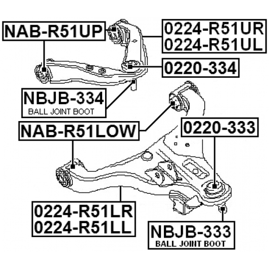 NAB-R51UP - Control Arm-/Trailing Arm Bush 