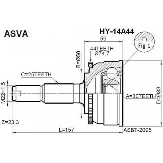 HY-14A44 - Joint Kit, drive shaft 
