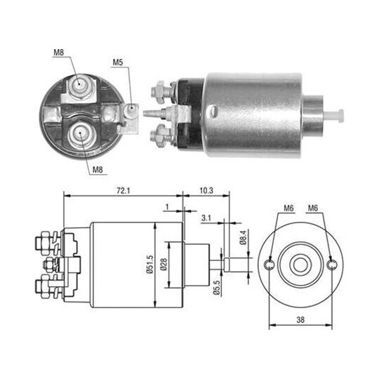 940113050396 - Solenoid, startmotor 