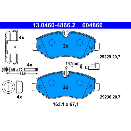 13.0460-4866.2 - Brake Pad Set, disc brake 