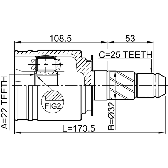 0211-FX35RH - Joint, drive shaft 