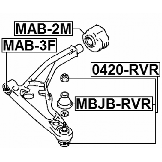 MAB-3F - Control Arm-/Trailing Arm Bush 