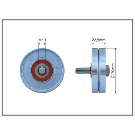 67-90 - Deflection/Guide Pulley, v-ribbed belt 