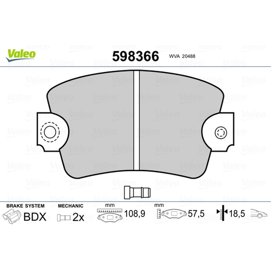 598366 - Brake Pad Set, disc brake 