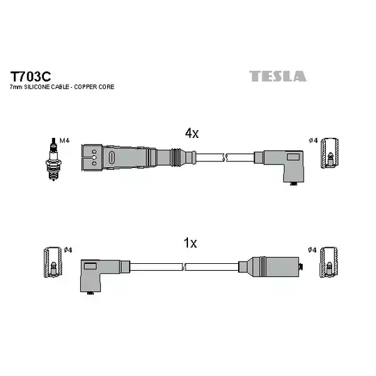 T703C - Tändkabelsats 