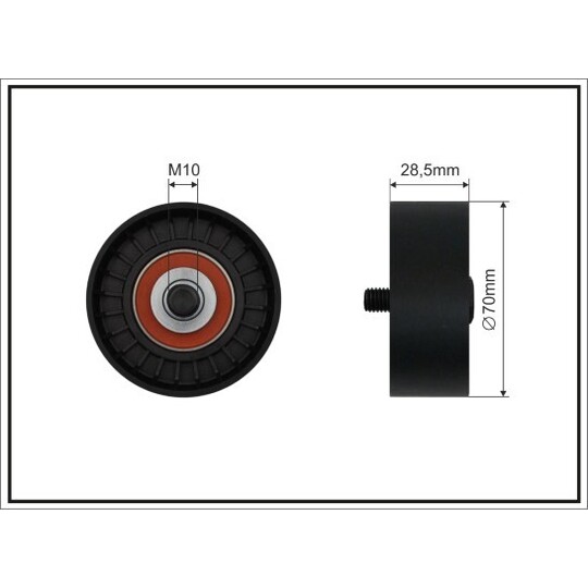 500075 - Deflection/Guide Pulley, v-ribbed belt 