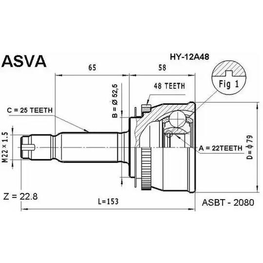 HY-12A48 - Joint Kit, drive shaft 