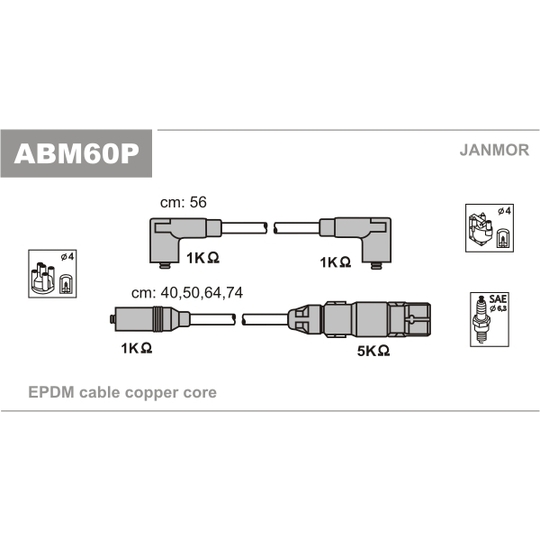 ABM60P - Sytytysjohtosarja 