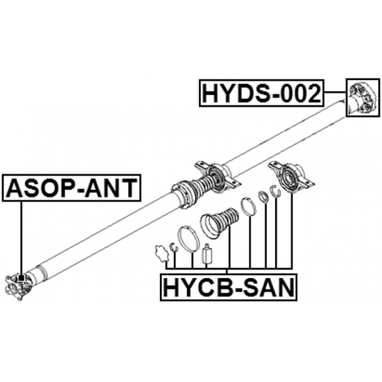 HYCB-SAN - Bearing, propshaft centre bearing 