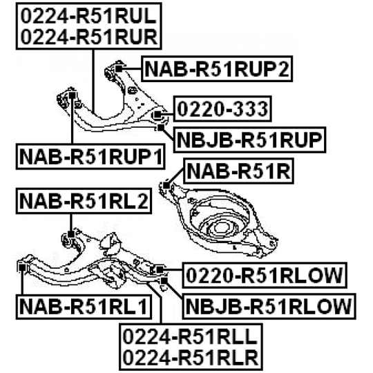 NAB-R51R - Control Arm-/Trailing Arm Bush 