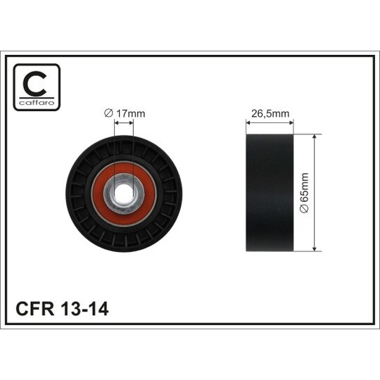 13-14 - Tensioner Pulley, v-ribbed belt 