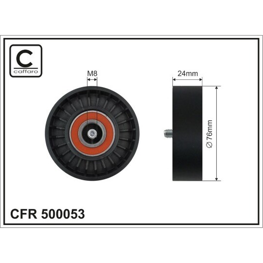 500053 - Deflection/Guide Pulley, v-ribbed belt 