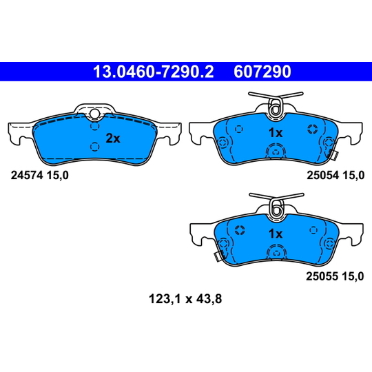 13.0460-7290.2 - Brake Pad Set, disc brake 