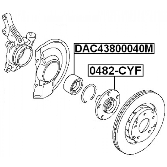 DAC43800040M - Wheel Bearing 