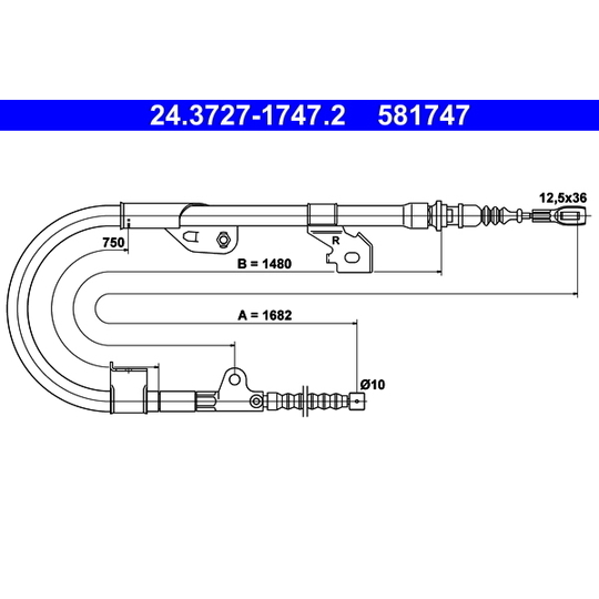 24.3727-1747.2 - Cable, parking brake 