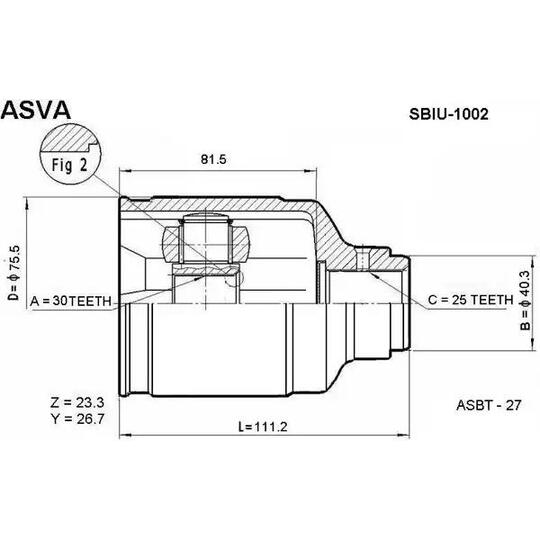 SBIU-1002 - Joint Kit, drive shaft 