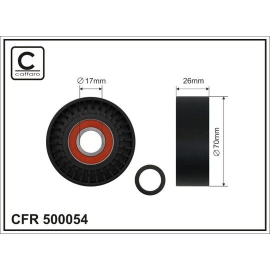 500054 - Tensioner Pulley, v-ribbed belt 