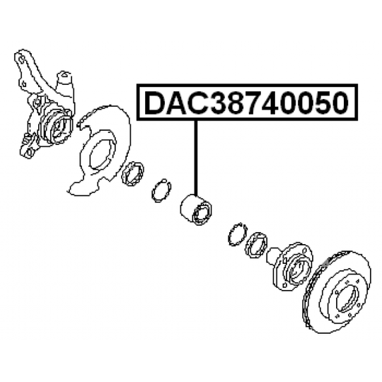 DAC38740050 - Pyöränlaakeri 
