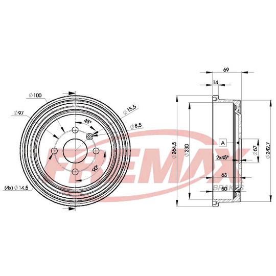 BD-8063 - Brake Drum 