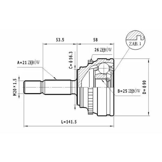 C.347 - Joint Kit, drive shaft 