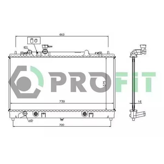 PR 3030A2 - Radiator, engine cooling 