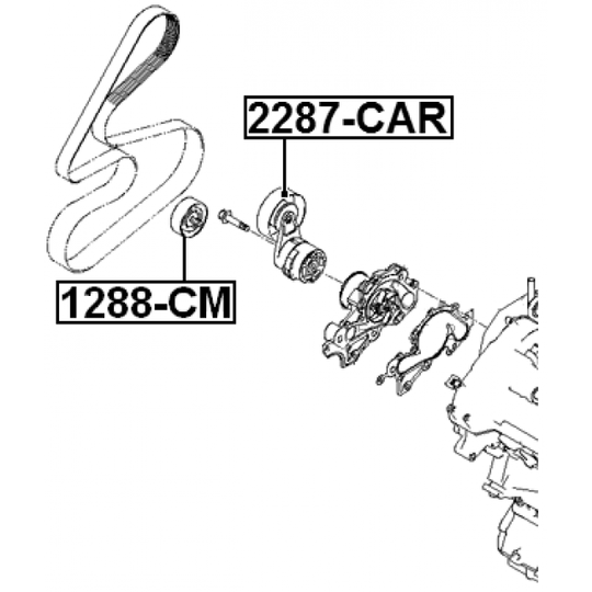 2287-CAR - Tensioner Pulley, v-ribbed belt 