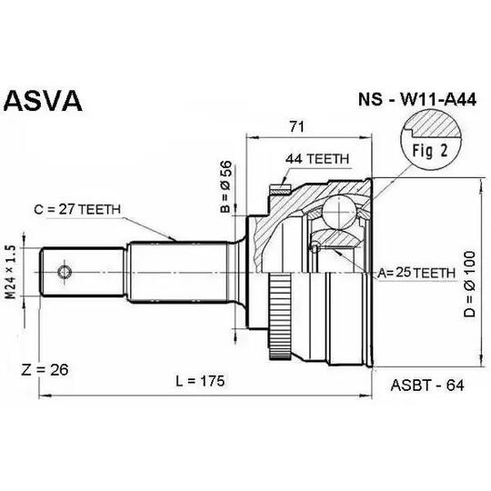 NS-W11A44 - Nivelsarja, vetoakseli 