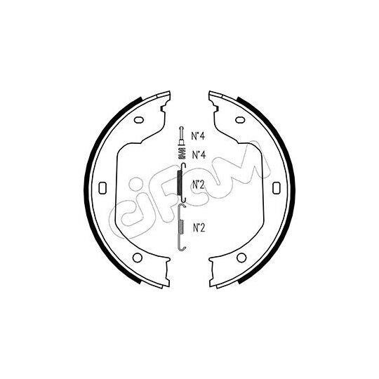 153-019K - Bromsbackar, sats, parkeringsbroms 