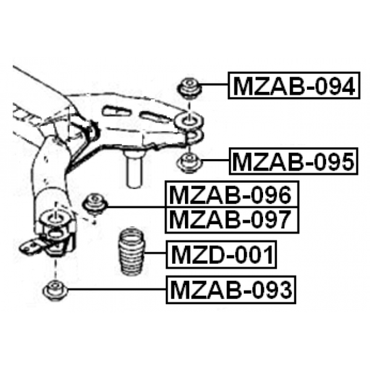 MZAB-097 - Upphängning, axelstomme 
